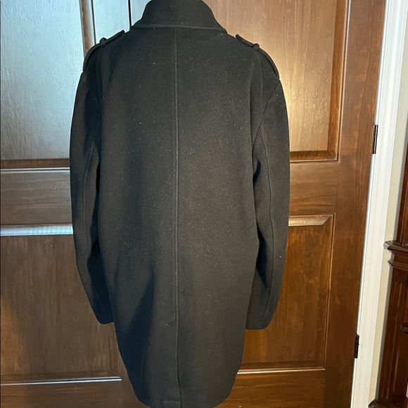 Calvin Klein Men's Double-Breasted Black Pea Coat FINAL SALE - Picture 2 of 6